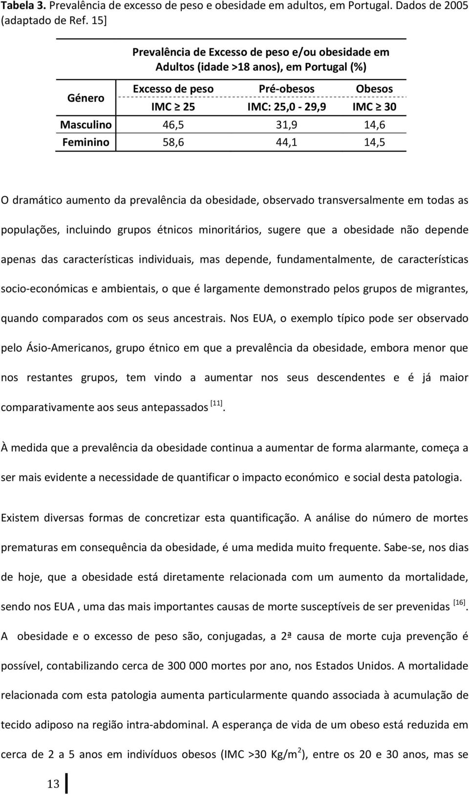 58,6 44,1 14,5 O dramático aumento da prevalência da obesidade, observado transversalmente em todas as populações, incluindo grupos étnicos minoritários, sugere que a obesidade não depende apenas das