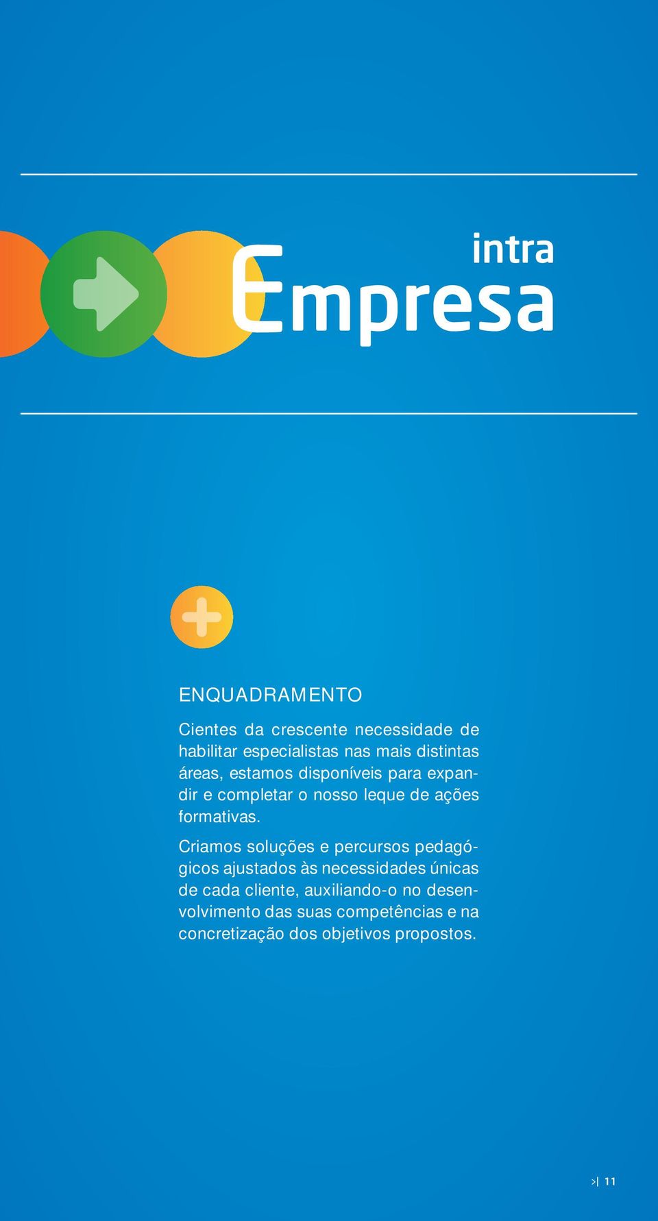 Criamos soluções e percursos pedagógicos ajustados às necessidades únicas de cada cliente,