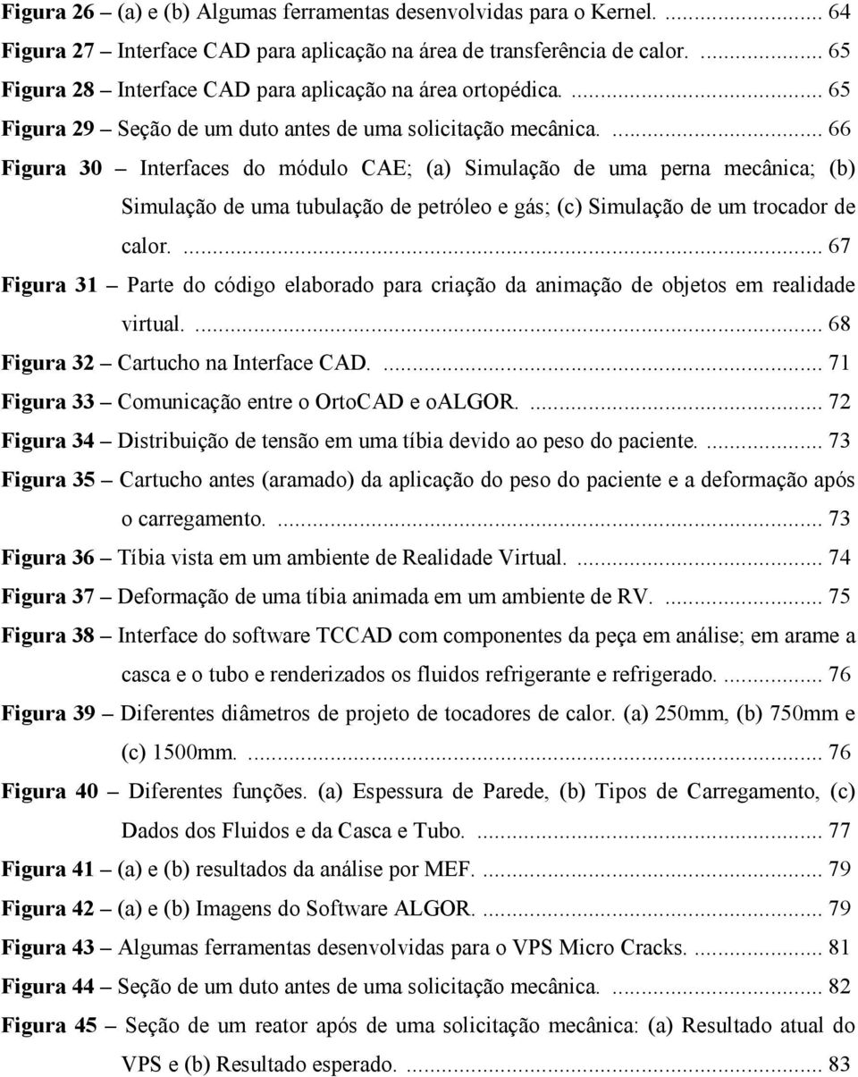 ... 66 Figura 30 Interfaces do módulo CAE; (a) Simulação de uma perna mecânica; (b) Simulação de uma tubulação de petróleo e gás; (c) Simulação de um trocador de calor.