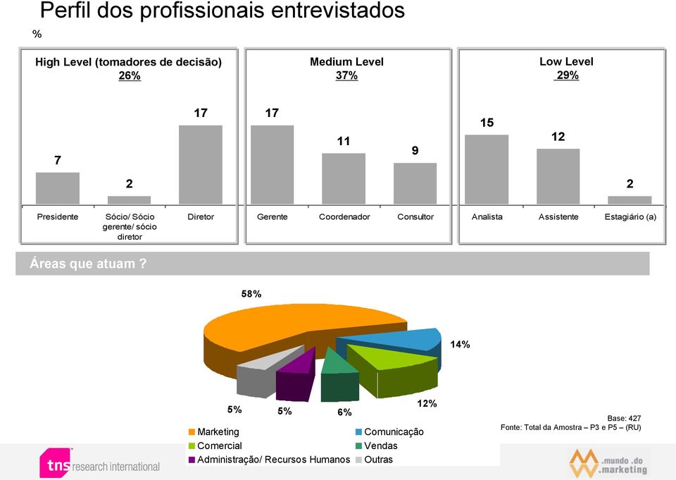 Coordenador Consultor Analista Assistente Estagiário (a) Áreas que atuam?