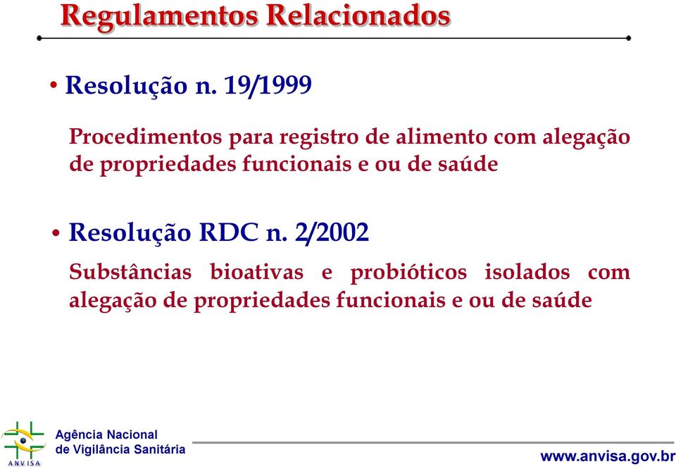 propriedades funcionais e ou de saúde Resolução RDC n.