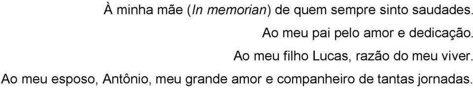 Ao meu filho Lucas, razão do meu viver.