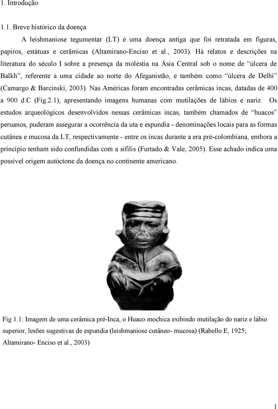 Delhi (Camargo & Barcinski, 2003). Nas Américas foram encontradas cerâmicas incas, datadas de 400 a 900 d.c (Fig.2.1), apresentando imagens humanas com mutilações de lábios e nariz.