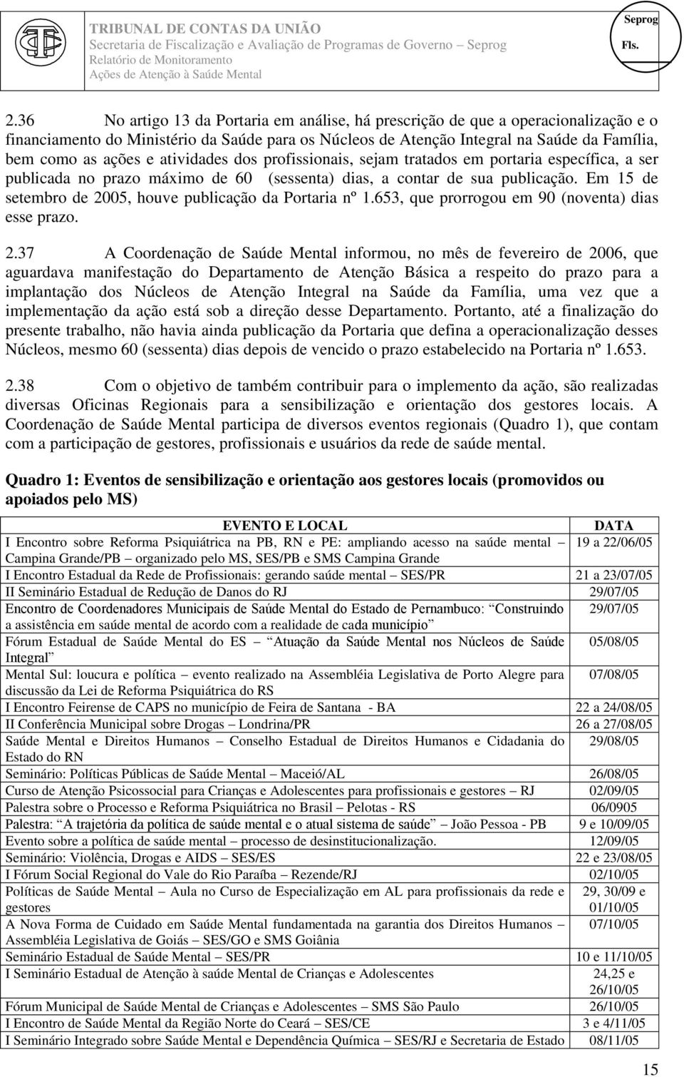 atividades dos profissionais, sejam tratados em portaria específica, a ser publicada no prazo máximo de 60 (sessenta) dias, a contar de sua publicação.