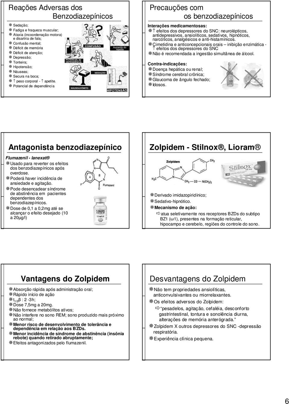 Potencial de dependência Precauções com os Interações medicamentosas: efeitos dos depressores do SNC: neurolépticos, antidepressivos, ansiolíticos, sedativos, hipnóticos, narcóticos, analgésicos e