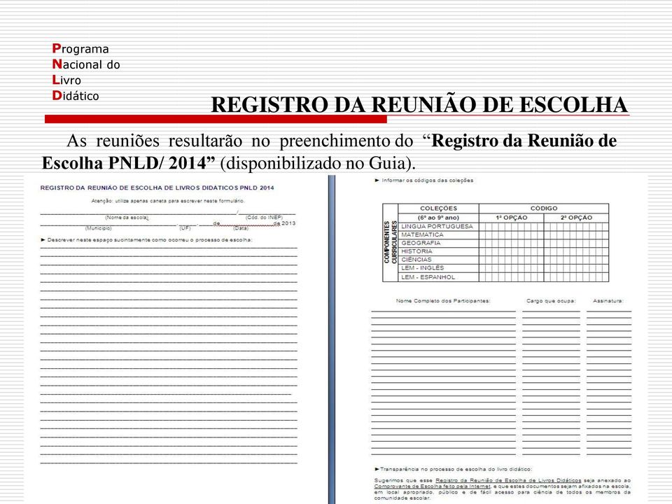 preenchimento do Registro da