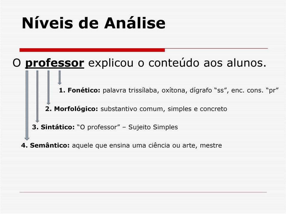 Morfológico: substantivo comum, simples e concreto 3.