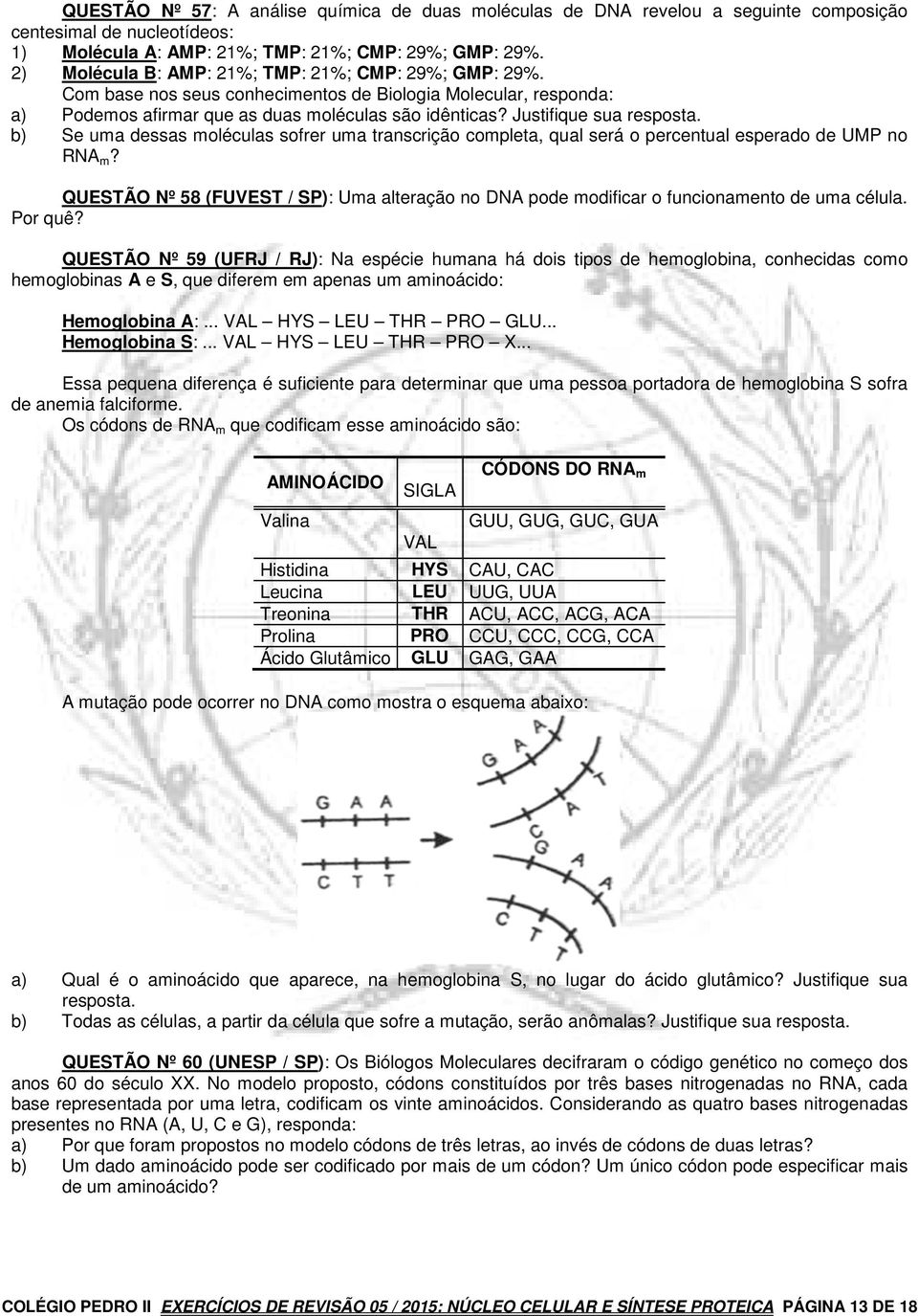 b) Se uma dessas moléculas sofrer uma transcrição completa, qual será o percentual esperado de UMP no RNA m?