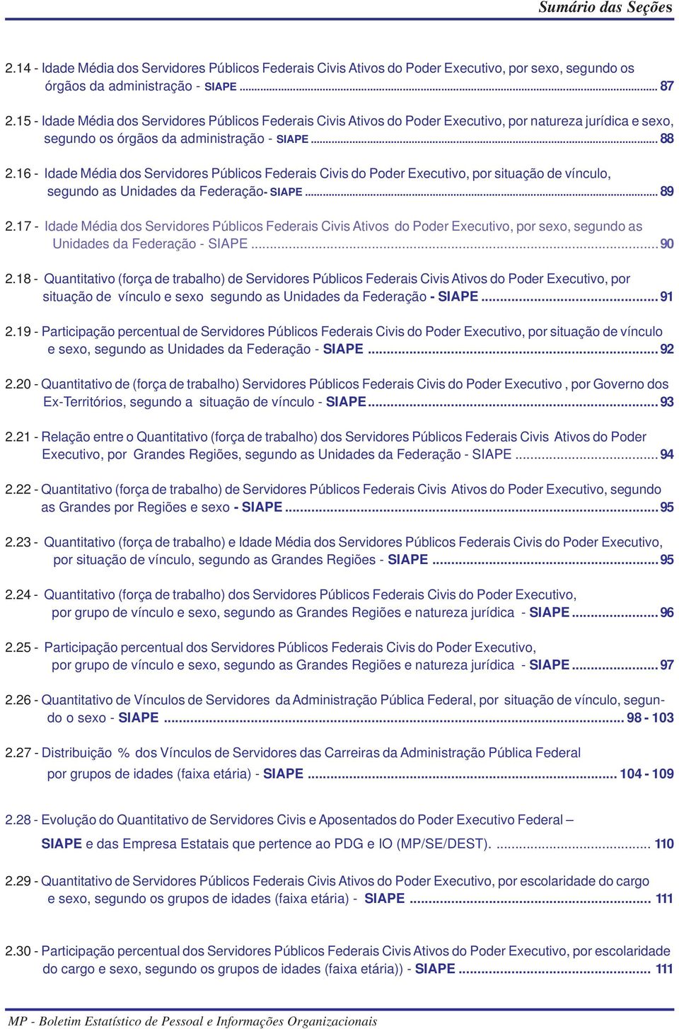 16 - Idade Média dos Servidores Públicos Federais Civis do Poder Executivo, por situação de vínculo, segundo as Unidades da Federação- SIAPE... 89 2.