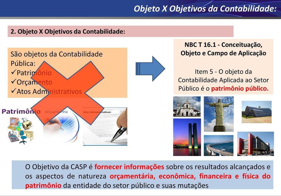 16.1 - Conceituação, Objeto e Campo de Aplicação Item 5 - O objeto da Contabilidade Aplicada ao Setor Público é o patrimônio