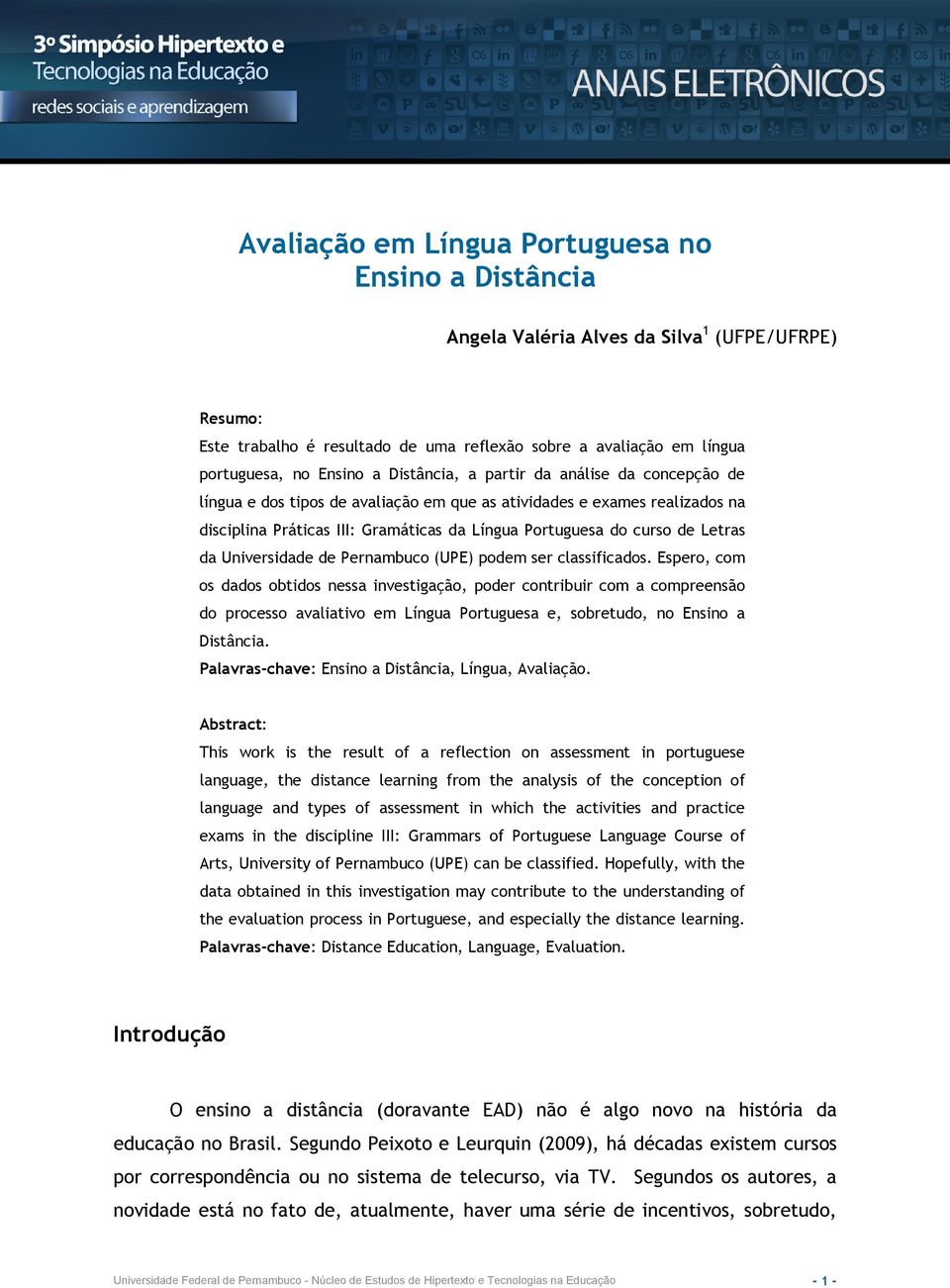 da Universidade de Pernambuco (UPE) podem ser classificados.