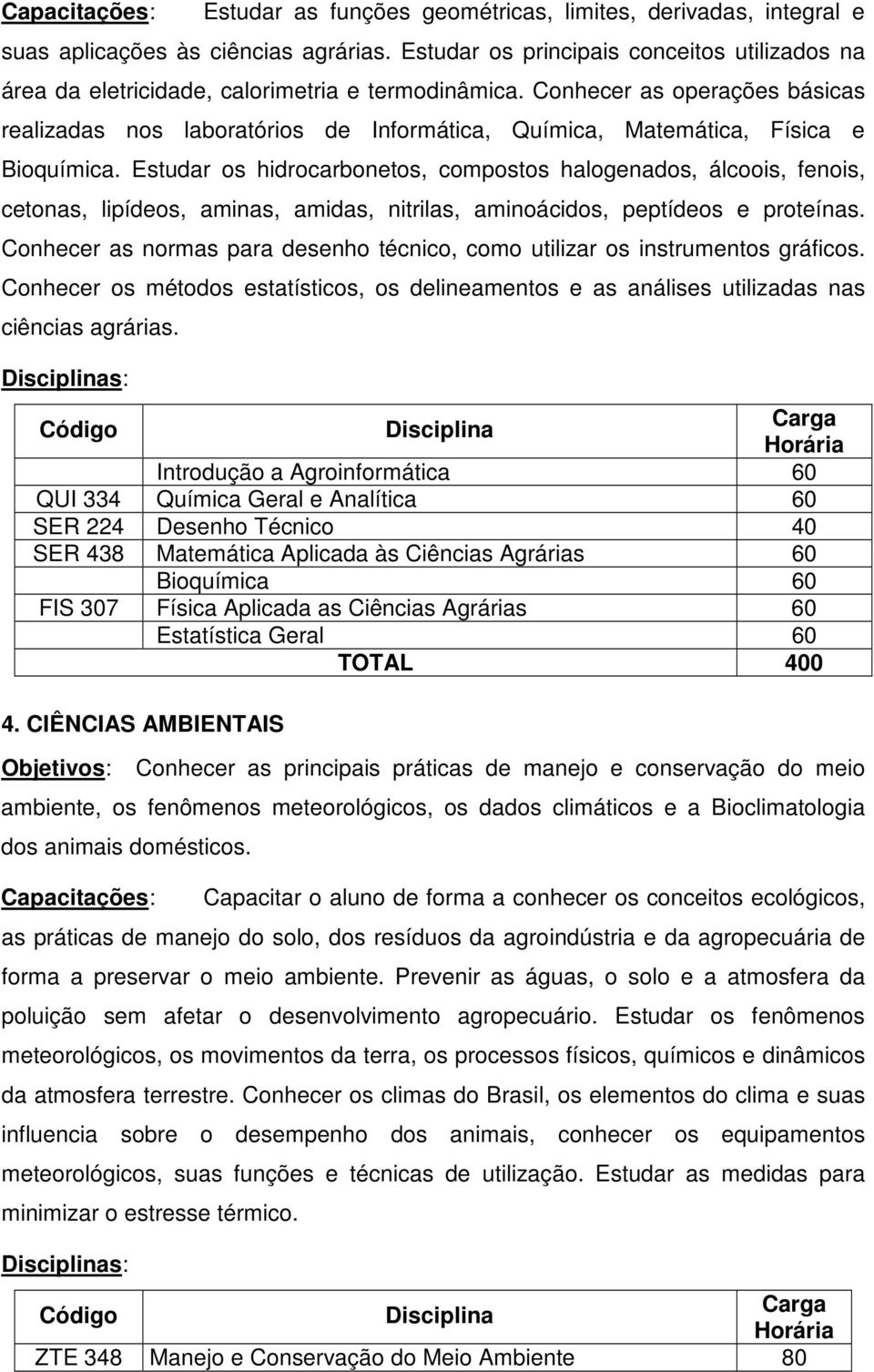 Conhecer as operações básicas realizadas nos laboratórios de Informática, Química, Matemática, Física e Bioquímica.