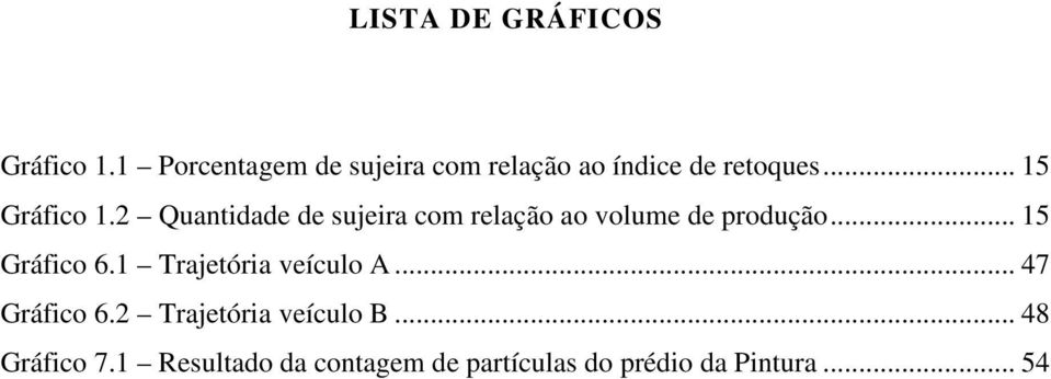 2 Quantidade de sujeira com relação ao volume de produção... 15 Gráfico 6.