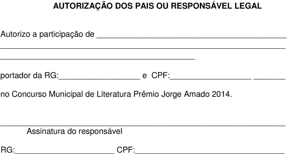 CPF: no Concurso Municipal de Literatura