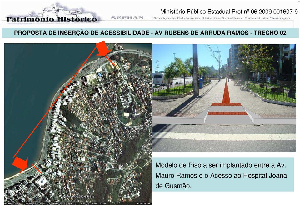 de Piso a ser implantado entre a Av.