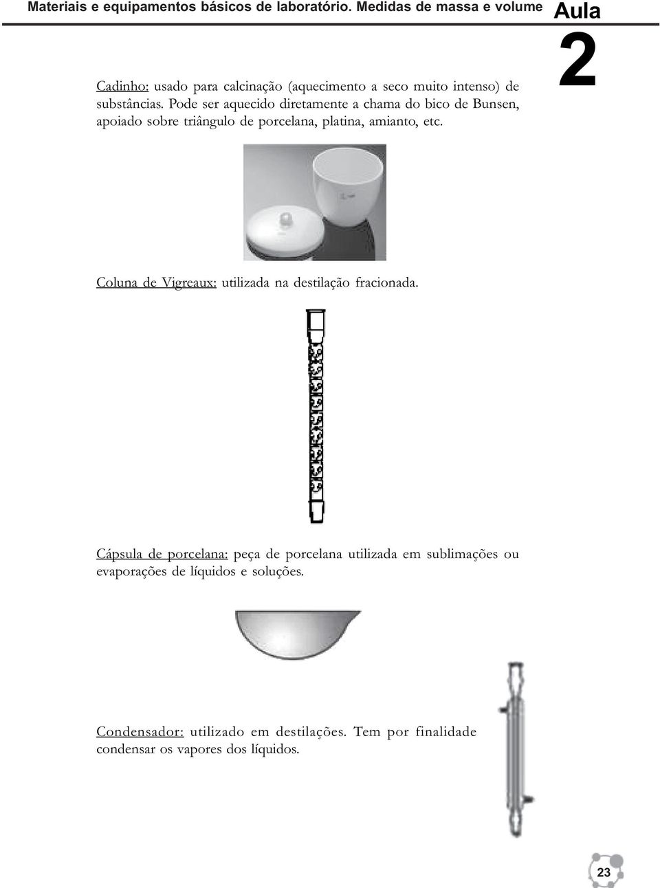 Pode ser aquecido diretamente a chama do bico de Bunsen, apoiado sobre triângulo de porcelana, platina, amianto, etc.