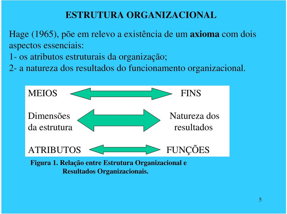 resultados do funcionamento organizacional.