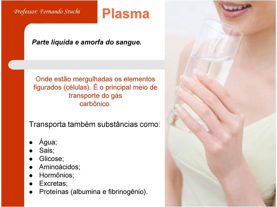 É o principal meio de transporte do gás carbônico.