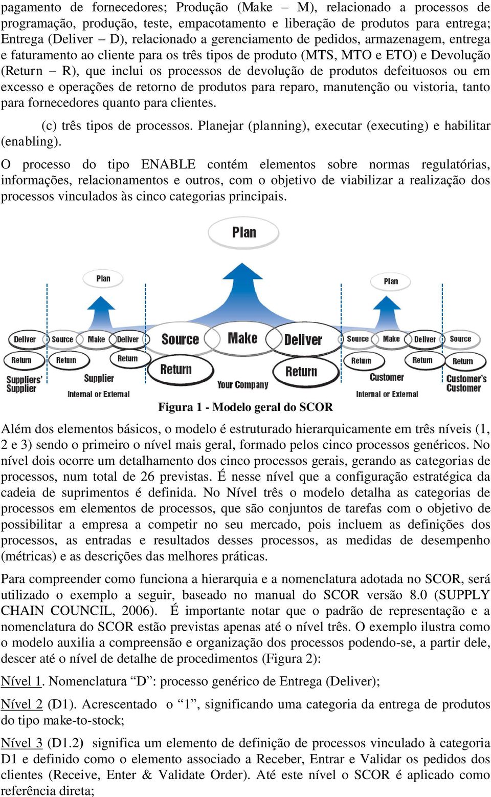 defeituosos ou em excesso e operações de retorno de produtos para reparo, manutenção ou vistoria, tanto para fornecedores quanto para clientes. (c) três tipos de processos.