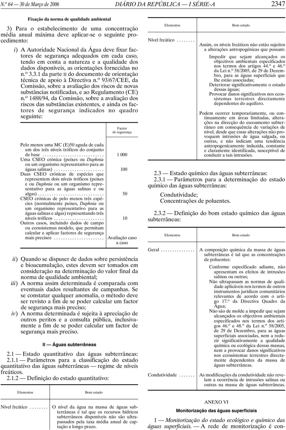 o 3.3.1 da parte II do documento de orientação técnica de apoio à Directiva n. o 93/67/CEE, da Comissão, sobre a avaliação dos riscos de novas substâncias notificadas, e ao Regulamento (CE) n.