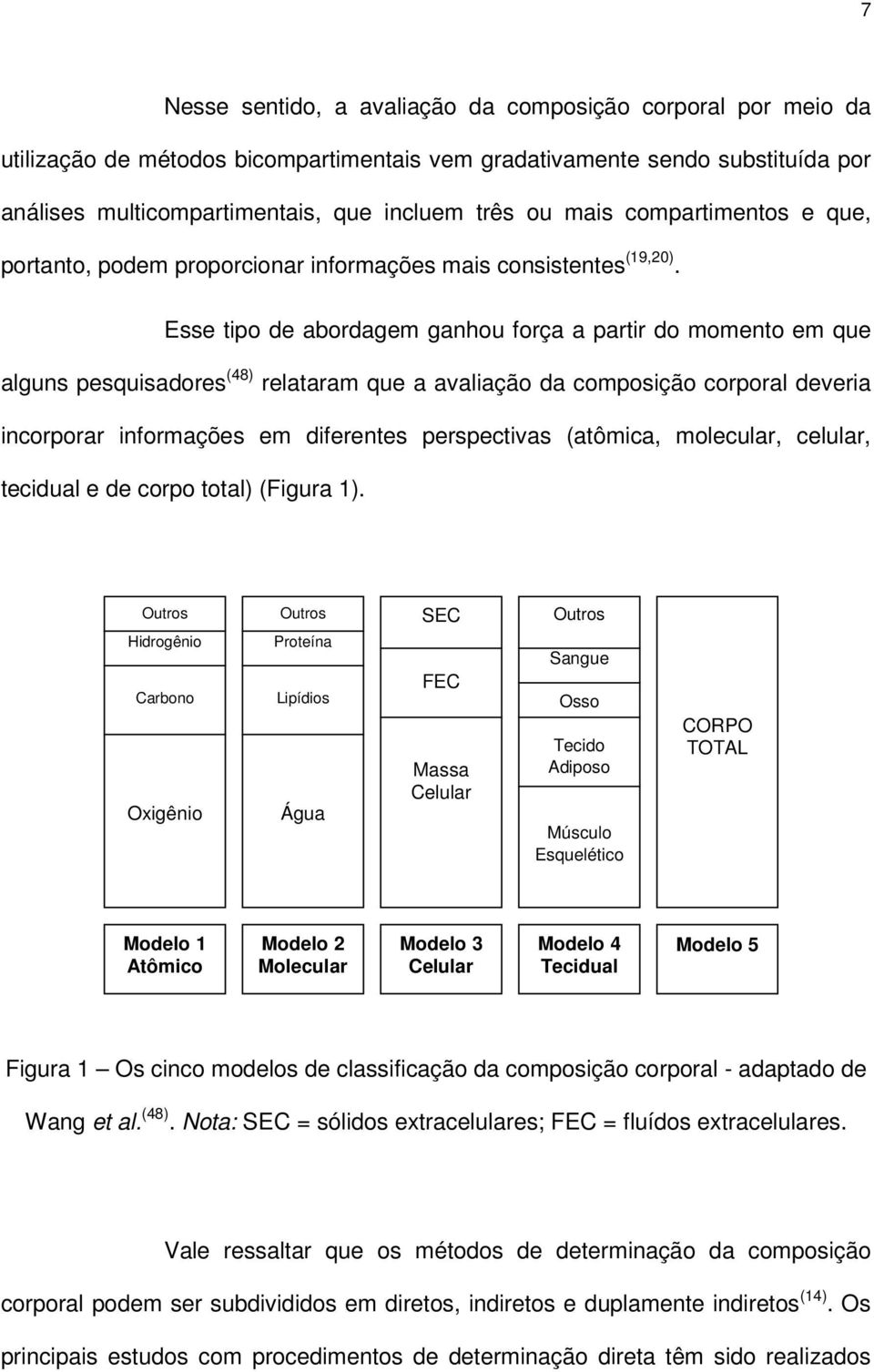 Esse tipo de abordagem ganhou força a partir do momento em que alguns pesquisadores (48) relataram que a avaliação da composição corporal deveria incorporar informações em diferentes perspectivas