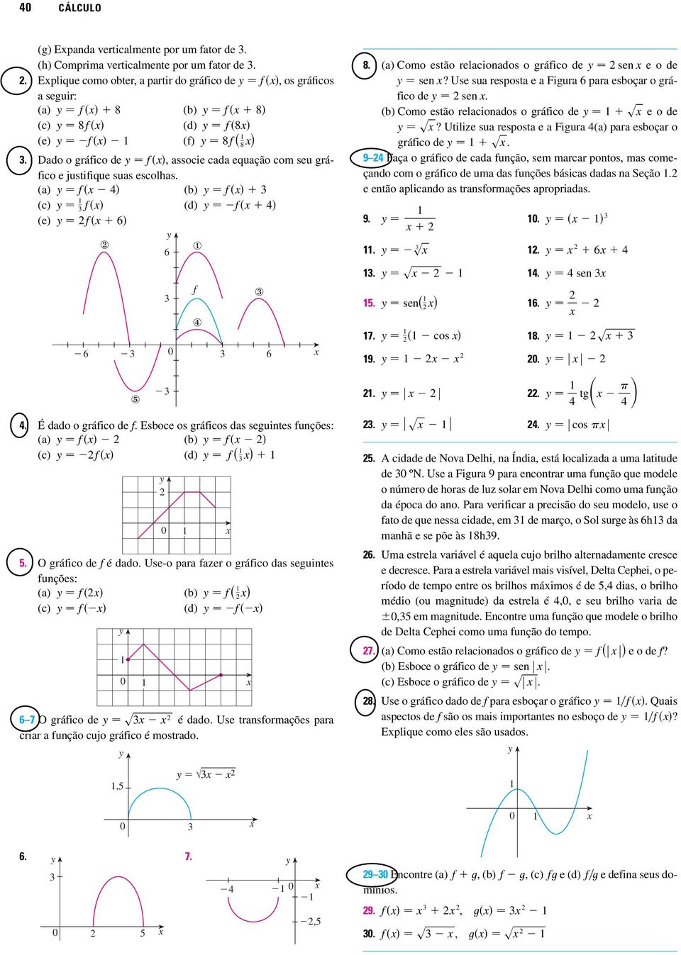 Dado o gráfico de f, associe cada equação com seu gráfico e justifique suas escolhas. (a) f 4 (b) f f (d) f 4 (e) f 6 @ 6! f # $ 6 6 % 4. É dado o gráfico de f.