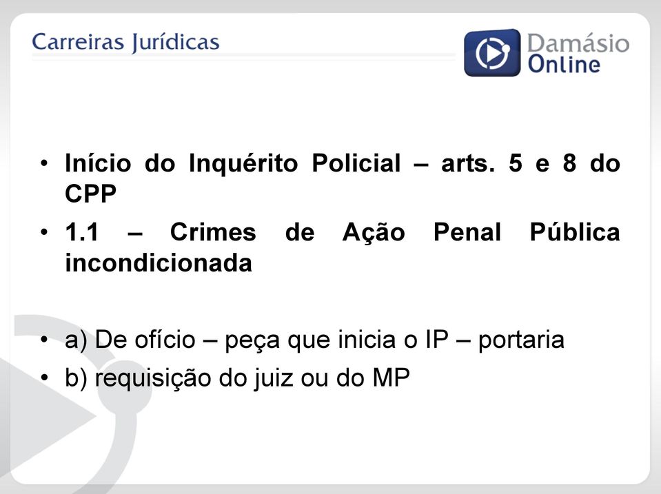 1 Crimes de Ação Penal Pública