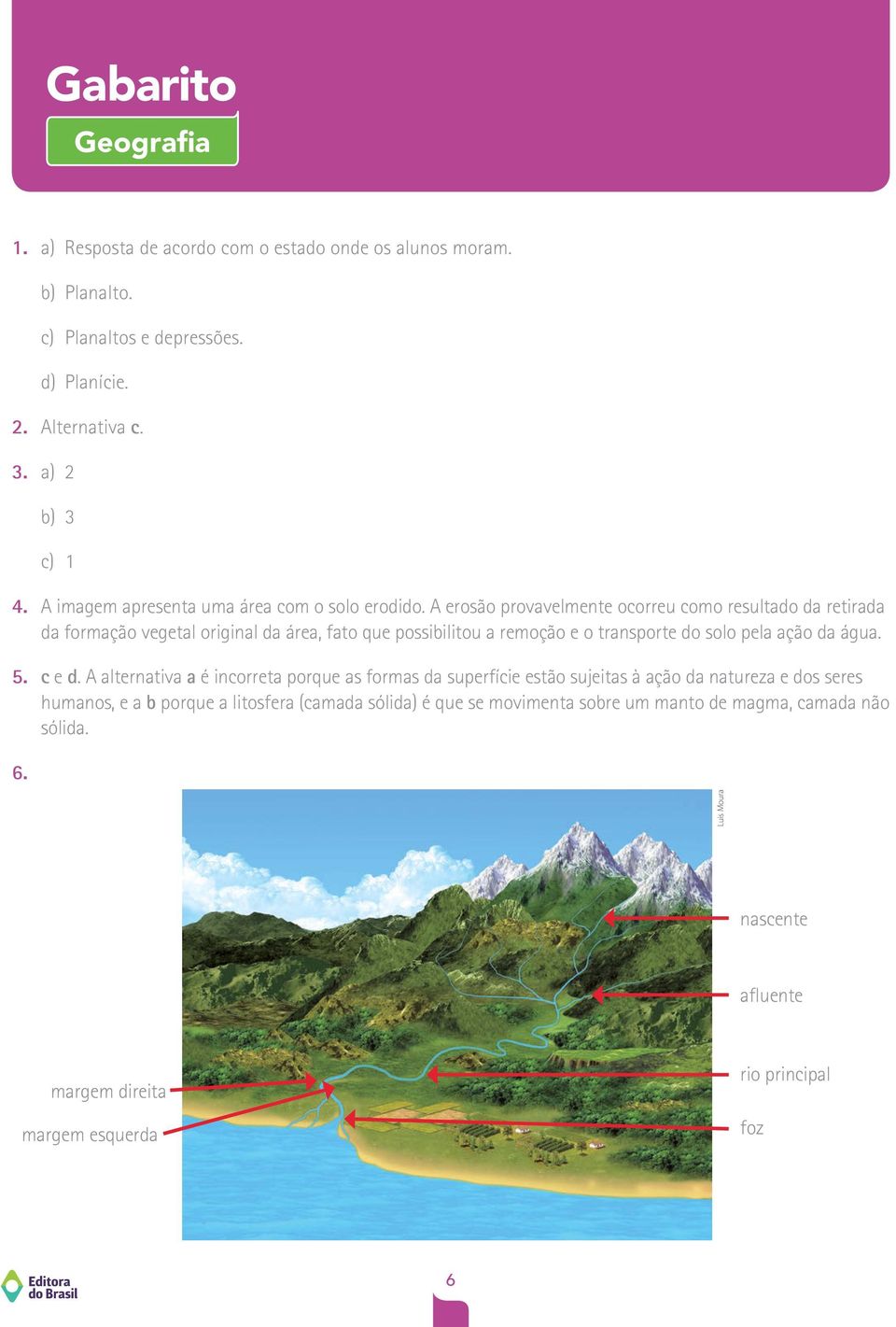 A erosão provavelmente ocorreu como resultado da retirada da formação vegetal original da área, fato que possibilitou a remoção e o transporte do solo pela ação da água. 5.