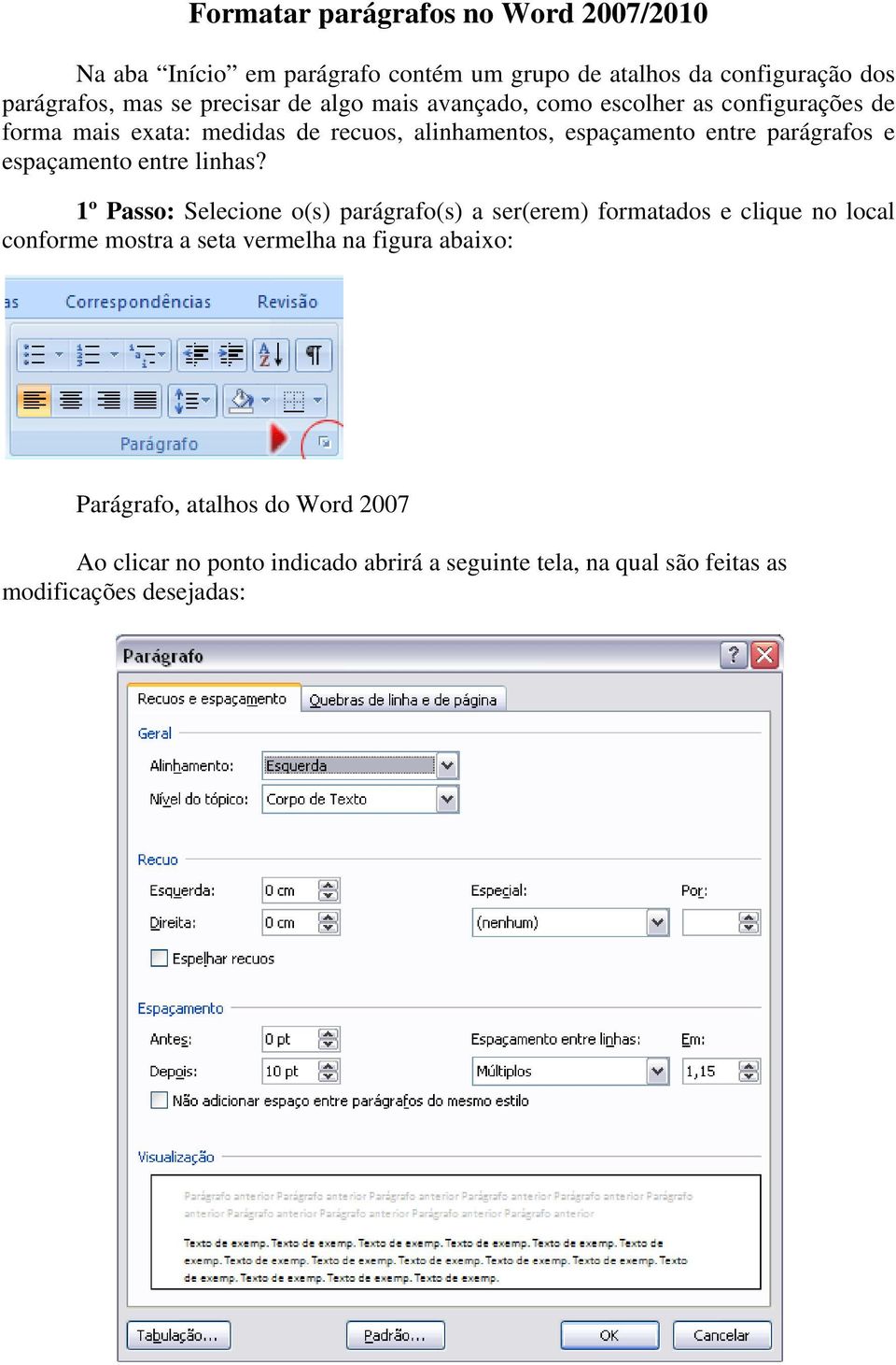 espaçamento entre linhas?