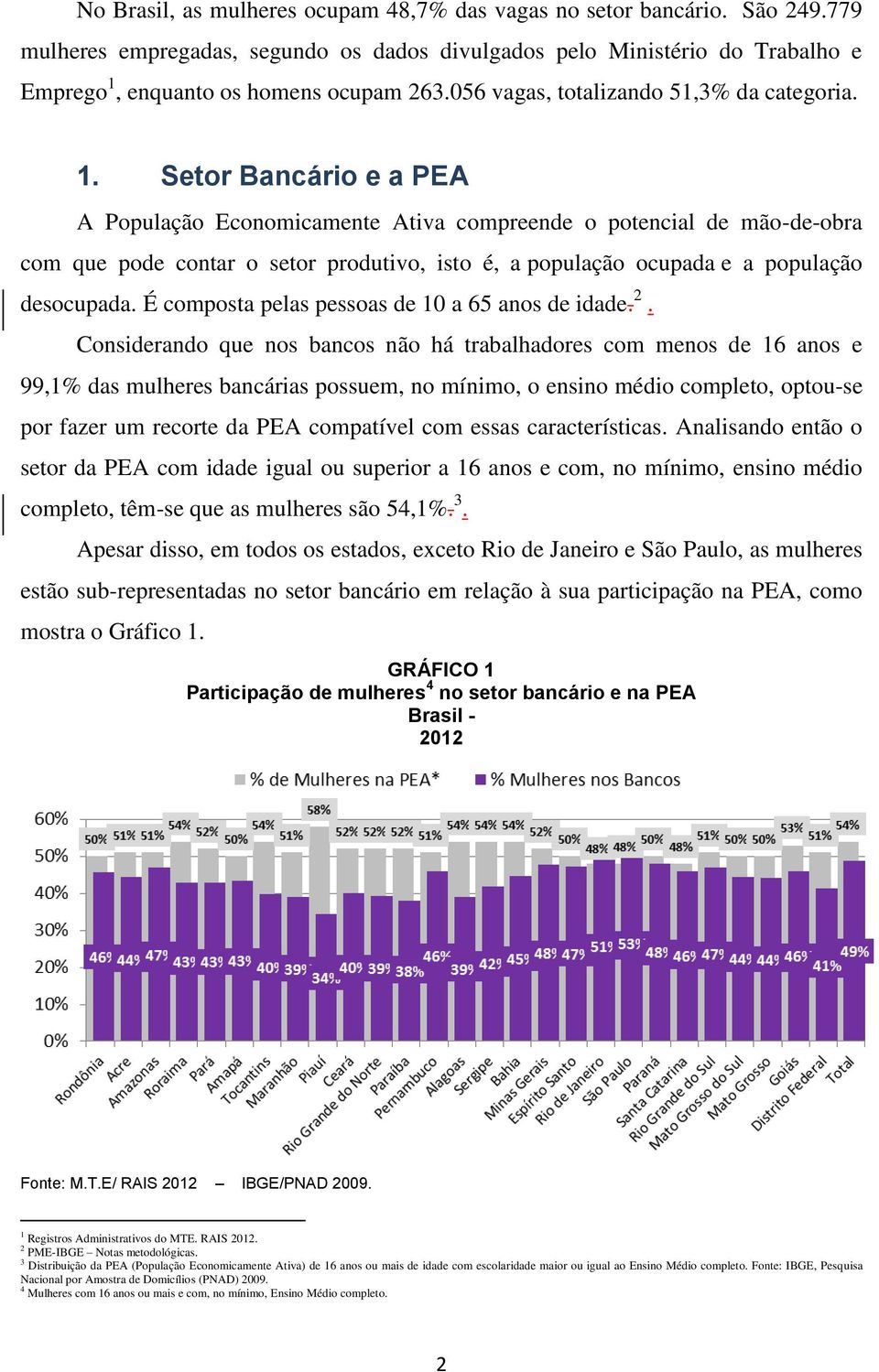 Setor Bancário e a PEA A População Economicamente Ativa compreende o potencial de mão-de-obra com que pode contar o setor produtivo, isto é, a população ocupada e a população desocupada.