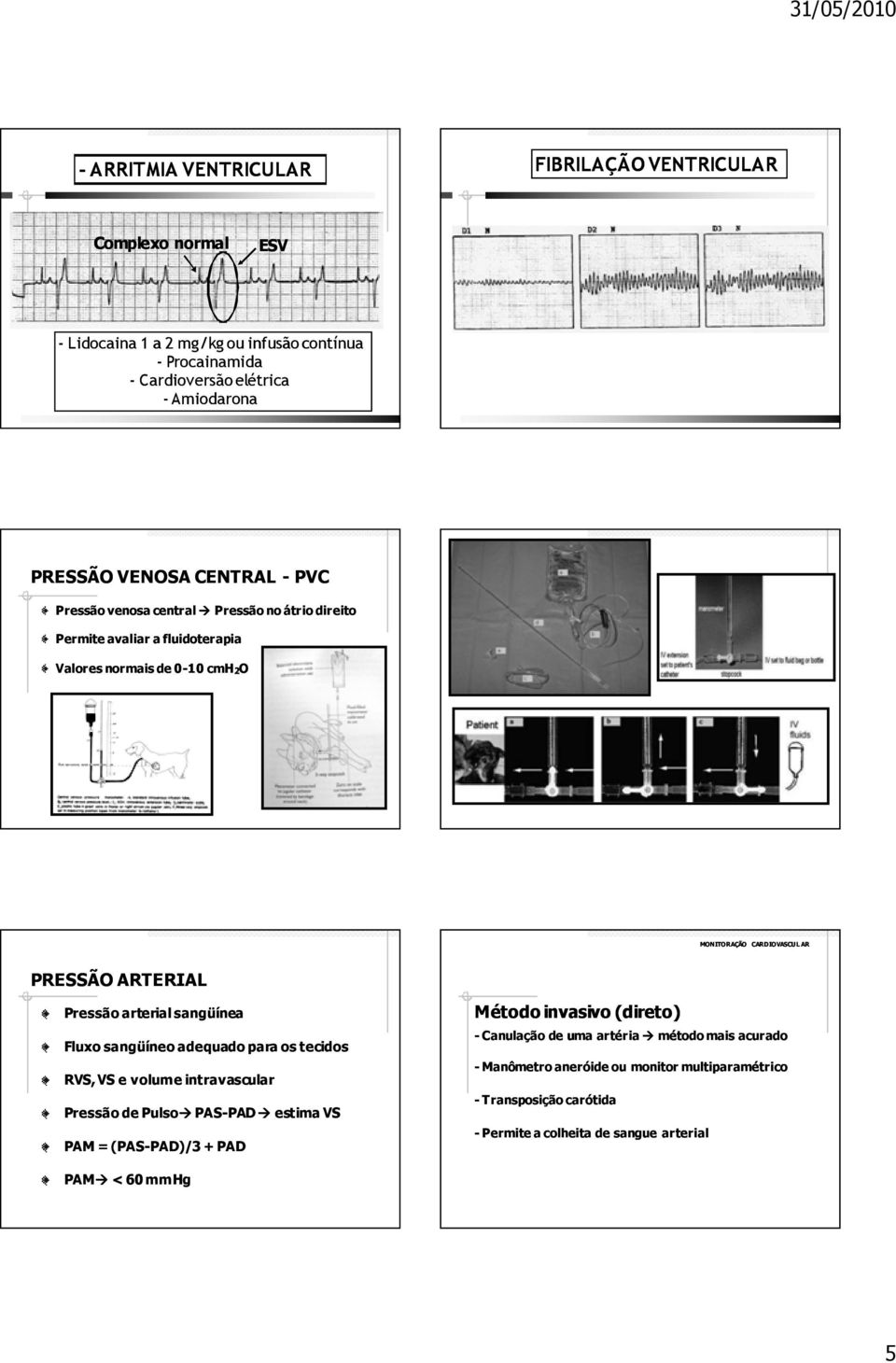 Pressão arterial sangüínea Fluxo sangüíneo adequado para os tecidos RVS, VS e volume intravascular Pressão de Pulso PAS-PAD estima VS PAM = (PAS-PAD)/3 + PAD Método invasivo