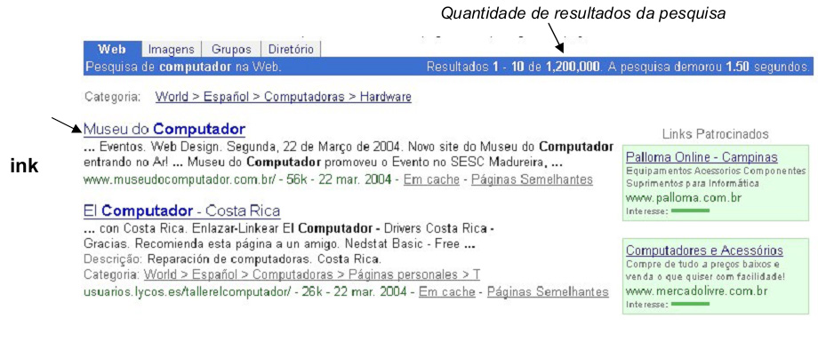 Busca com sinal de mais (+): a pesquisa retorna páginas que incluam todas as palavras aleatoriamente na página.