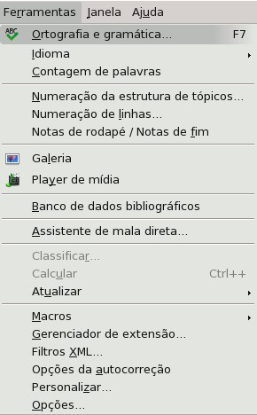 Menu Tabela Este menu contém diversas facilidades para criação de tabelas, invés de importar tabelas do LibO Calc, poderemos fazer diretamente dentro do LibO Writer.