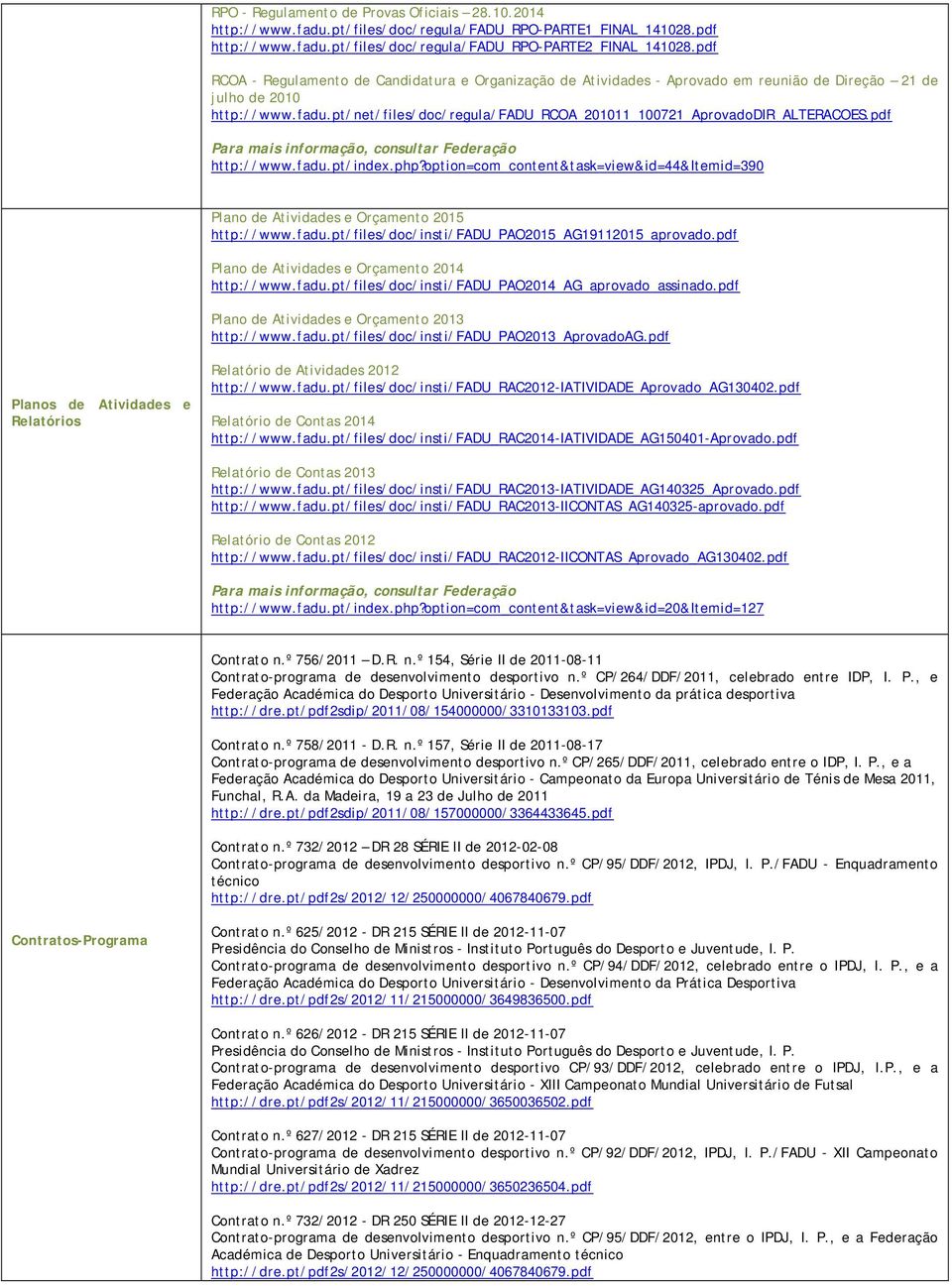 pt/net/files/doc/regula/fadu_rcoa_201011_100721_aprovadodir_alteracoes.pdf Para mais informação, consultar Federação http://www.fadu.pt/index.php?