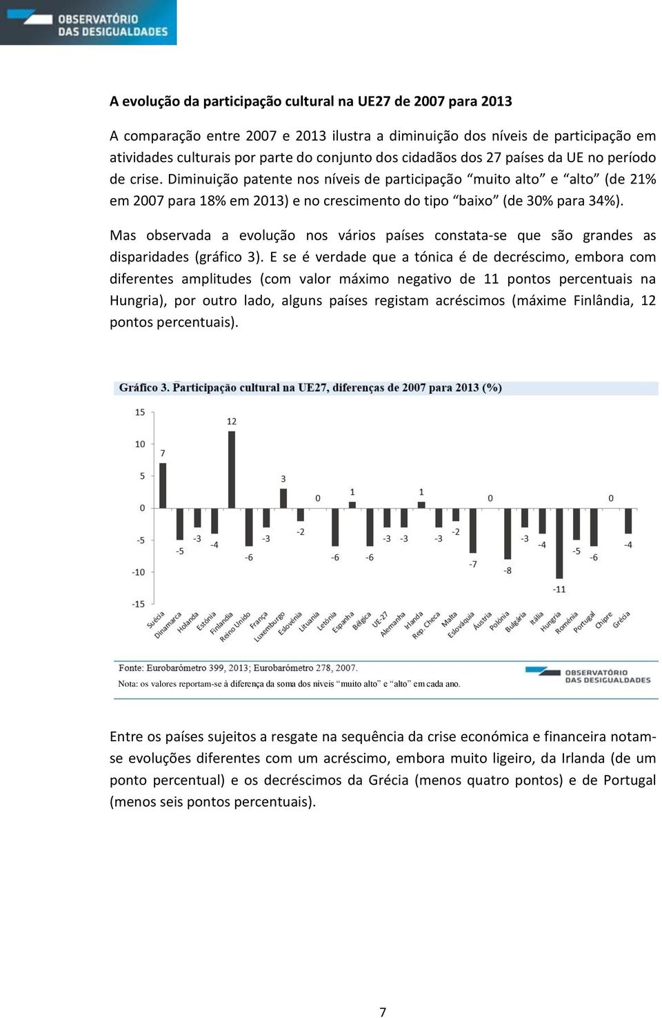 Mas observada a evolução nos vários países constata-se que são grandes as disparidades (gráfico 3).