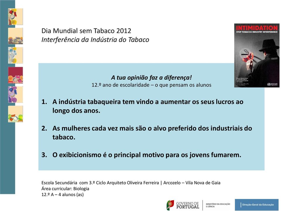 2. As mulheres cada vez mais são o alvo preferido dos industriais do tabaco. 3.