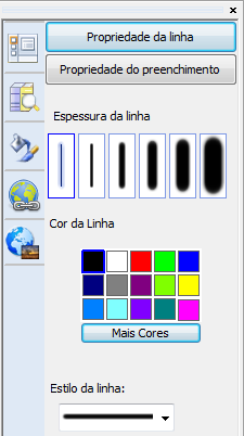 Manual Software Dual Touth Board 5.0..6 23/ 4 ESPESSURA ESTILO E DA LINHA Para aumentar a espessura do traço, vá até a barra de ferramentas na parte lateral e clique no ícone.