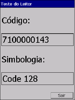 4.1.4 Menu Teste do Leitor Este menu se destina ao teste de leitura do código de barras onde é possível