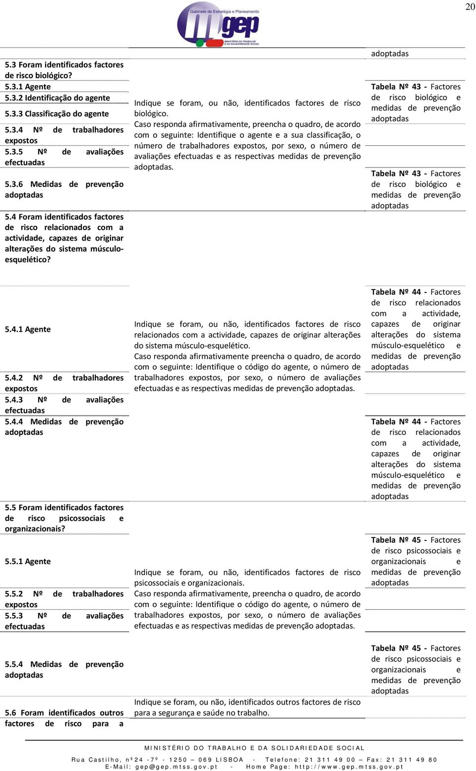 Indique se foram, ou não, identificados factores de risco biológico.