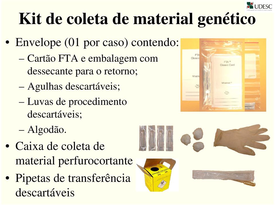 descartáveis; Luvas de procedimento descartáveis; Algodão.