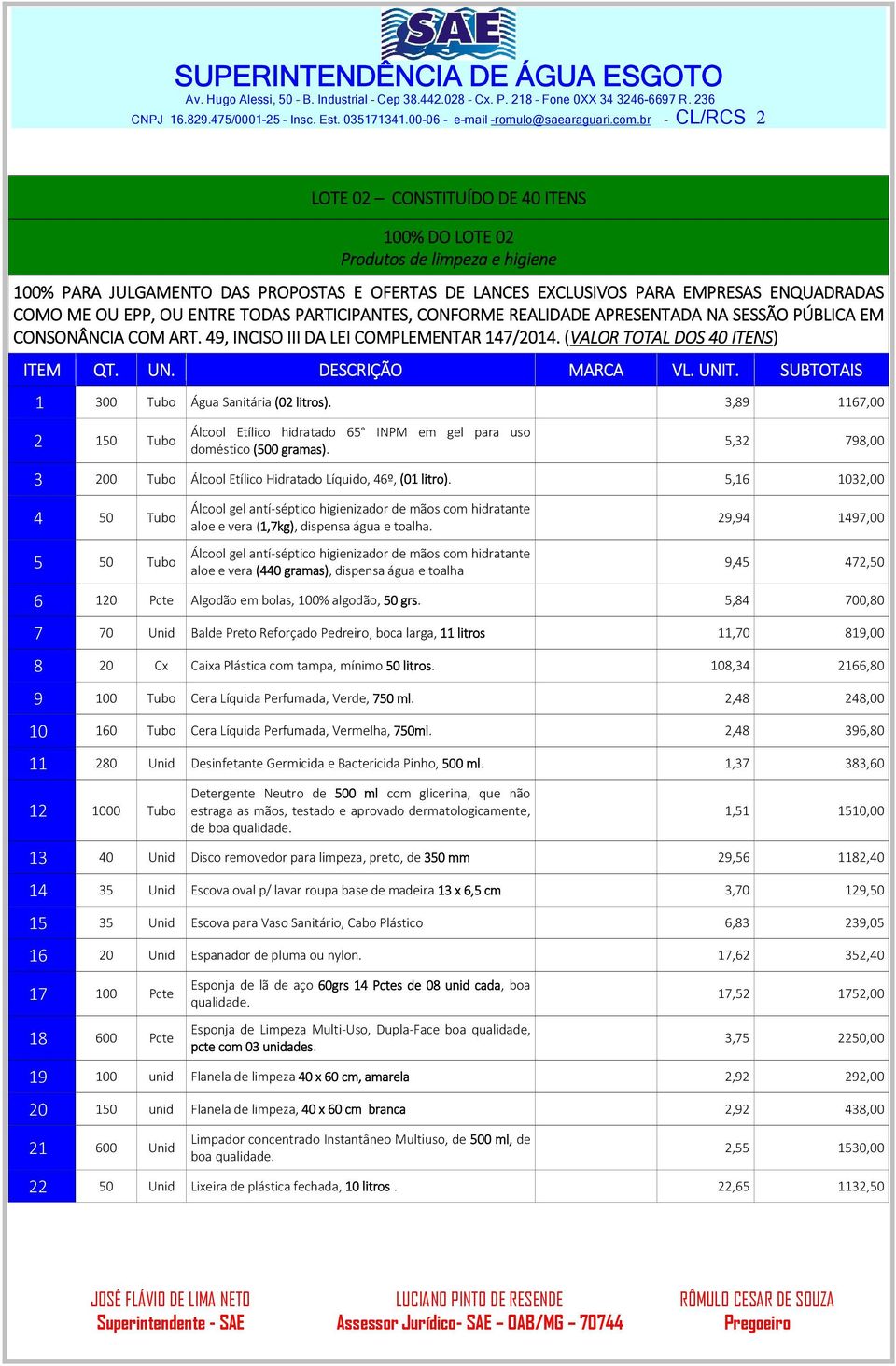 OU ENTRE TODAS PARTICIPANTES, CONFORME REALIDADE APRESENTADA NA SESSÃO PÚBLICA EM CONSONÂNCIA COM ART. 49, INCISO III DA LEI COMPLEMENTAR 147/2014.