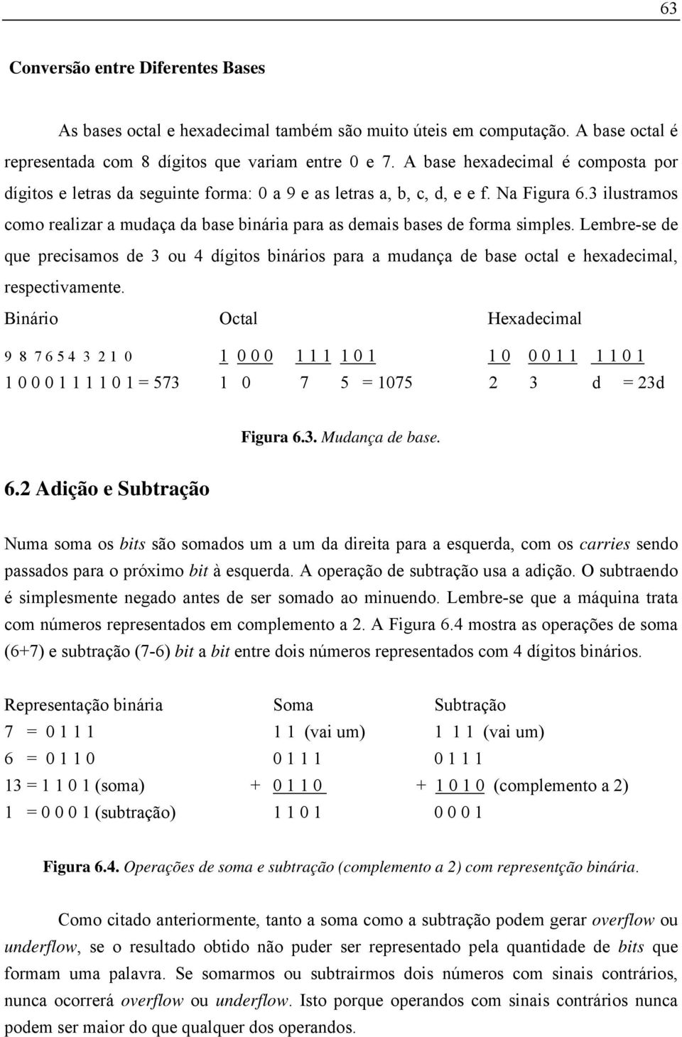 3 ilustramos como realizar a mudaça da base binária para as demais bases de forma simples.