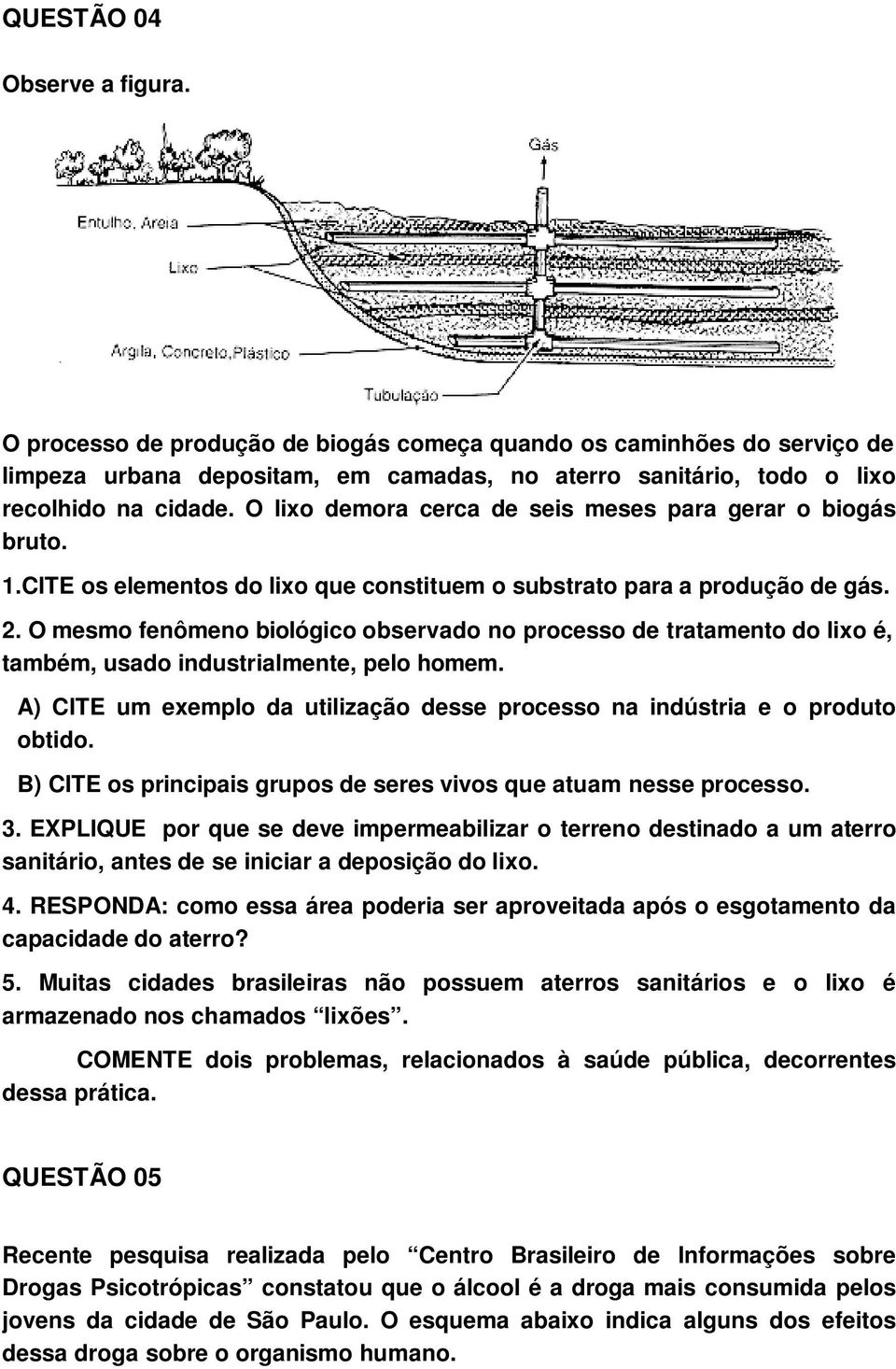 O mesmo fenômeno biológico observado no processo de tratamento do lixo é, também, usado industrialmente, pelo homem. A) CITE um exemplo da utilização desse processo na indústria e o produto obtido.