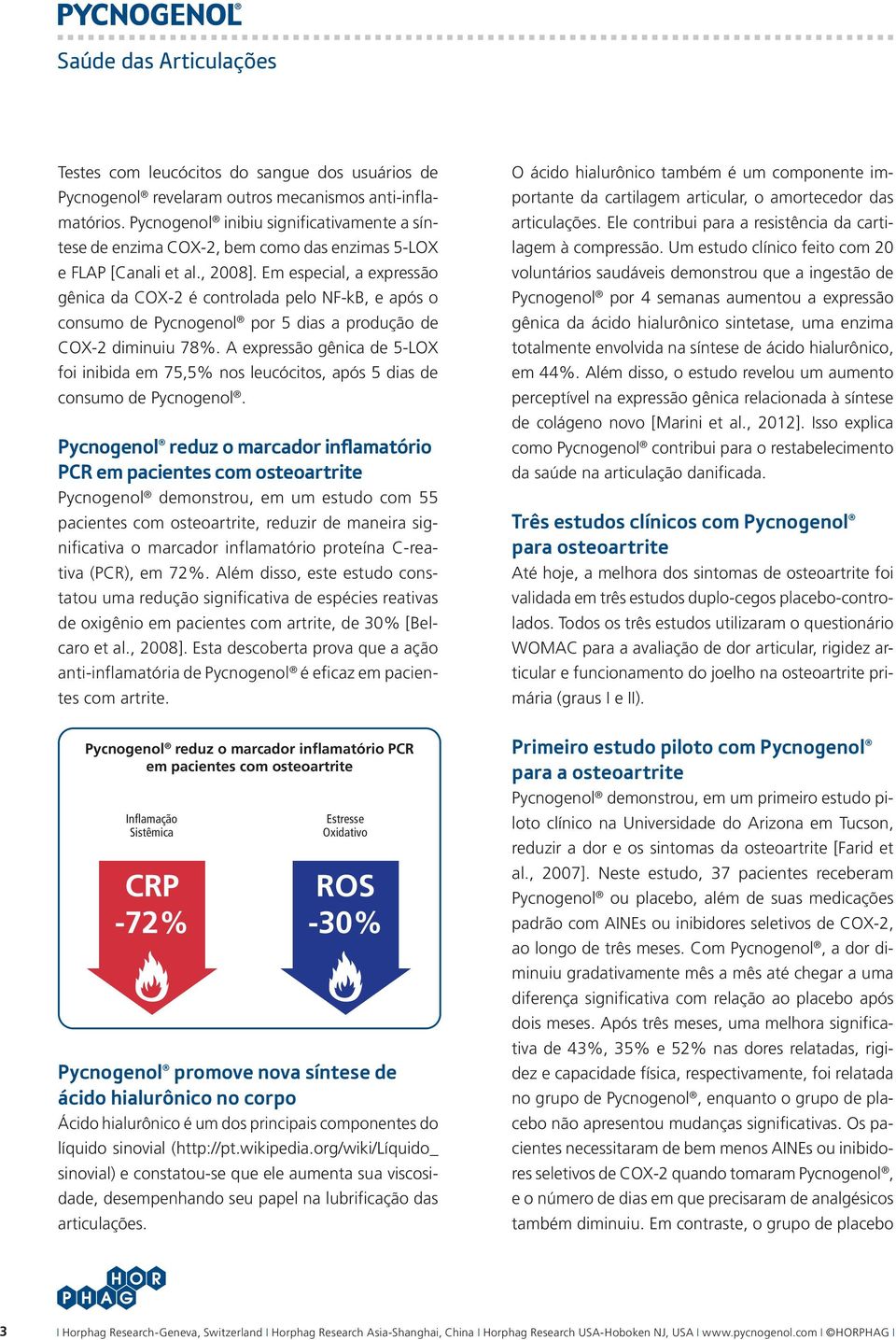 Em especial, a expressão gênica da COX-2 é controlada pelo NF-kB, e após o consumo de Pycnogenol por 5 dias a produção de COX-2 diminuiu 78%.