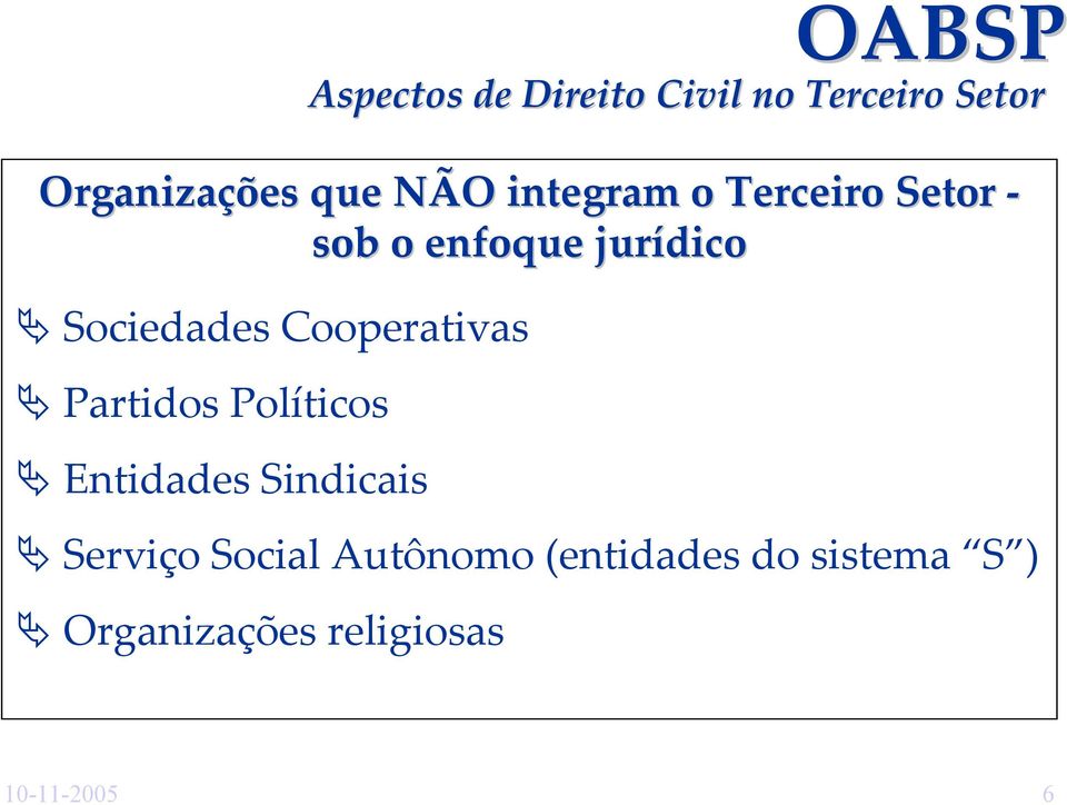 Políticos Entidades Sindicais Serviço Social Autônomo