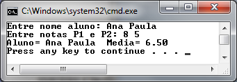 Exemplo Estrutura Aluno usando Ponteiros Escreva um programa que primeiro lê o nome de um aluno e as suas duas notas P1 e P2 via teclado, colocando-os numa estrutura que contém um string e um vetor