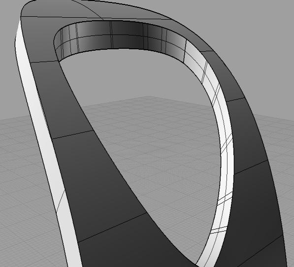 49 Use loft e selecione as duas curvas projetadas para fechar.
