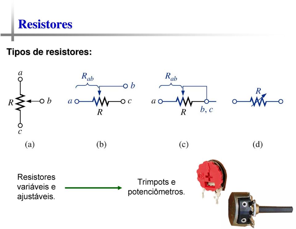 variáveis e ajustáveis.