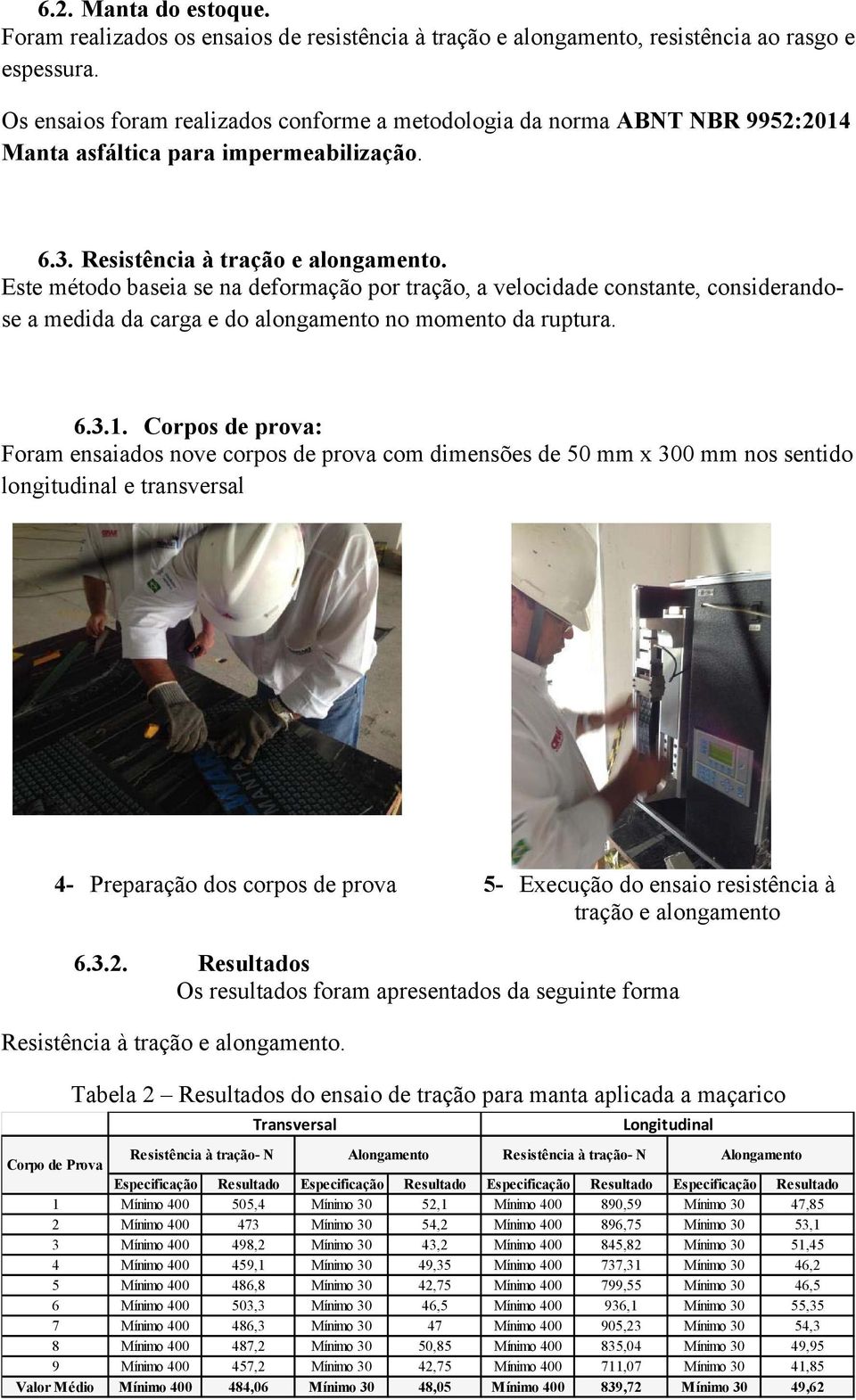 Este método baseia se na deformação por tração, a velocidade constante, considerandose a medida da carga e do alongamento no momento da ruptura. 6.3.1.