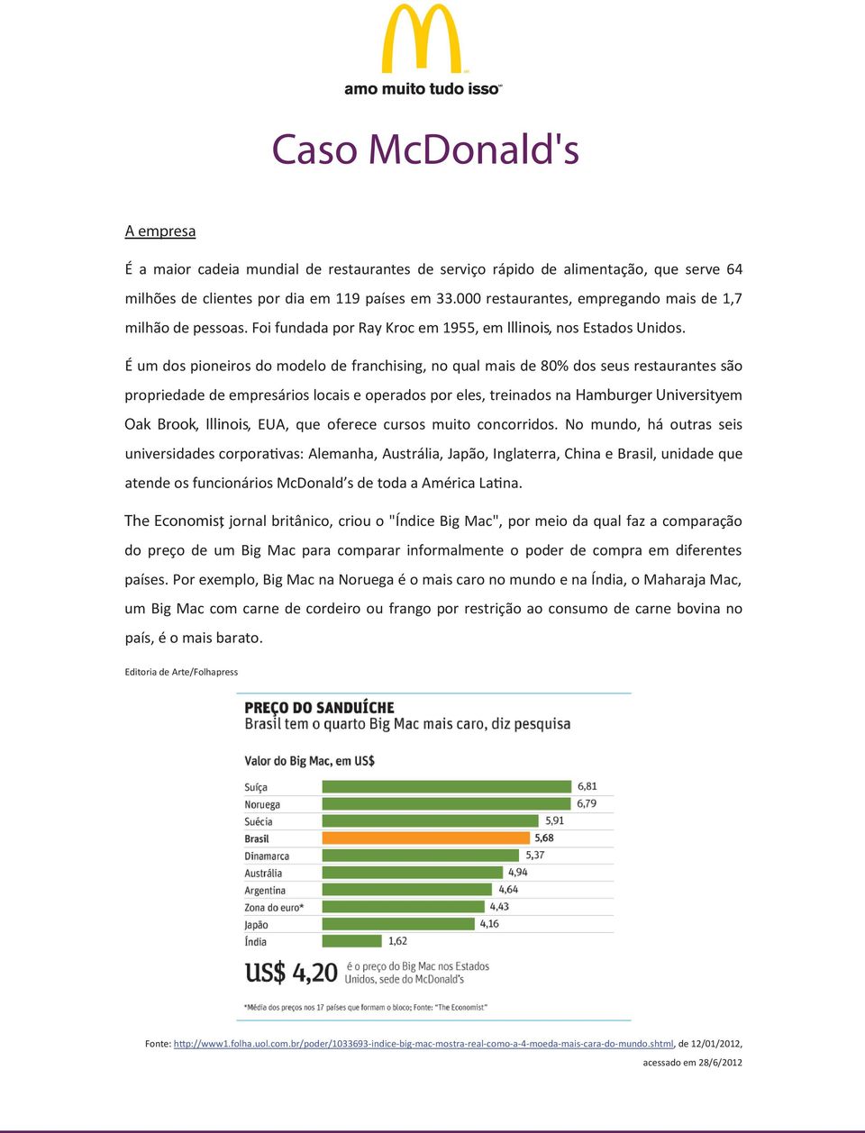 É um dos pioneiros do modelo de franchising, no qual mais de 80% dos seus restaurantes são propriedade de empresários locais e operados por eles, treinados na Hamburger Universityem Oak Brook,